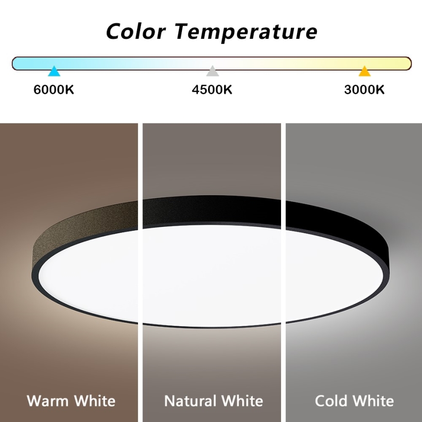 Immax NEO 07250L - Dimbare LED Plafondlamp NEO LITE SEMPLICI LED/60W/230V 3000-6000K Wi-Fi Tuya zwart + afstandsbediening