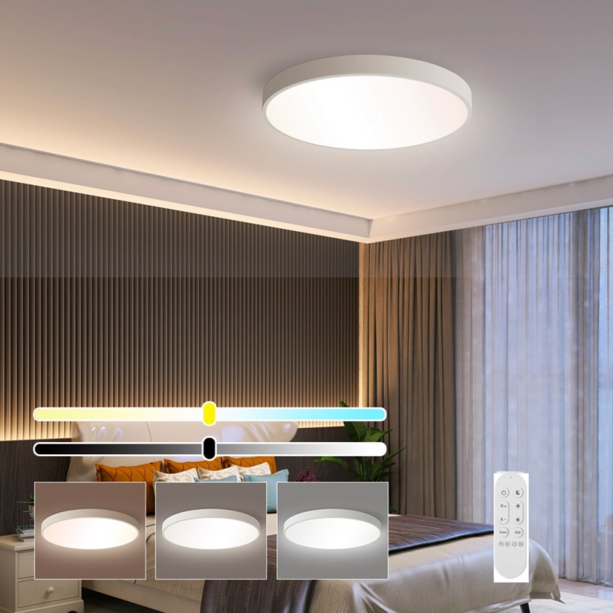 Immax NEO 07251L - Dimbare LED Plafondlamp NEO LITE SEMPLICI LED/36W/230V 3000-6000K Wi-Fi Tuya wit + afstandsbediening