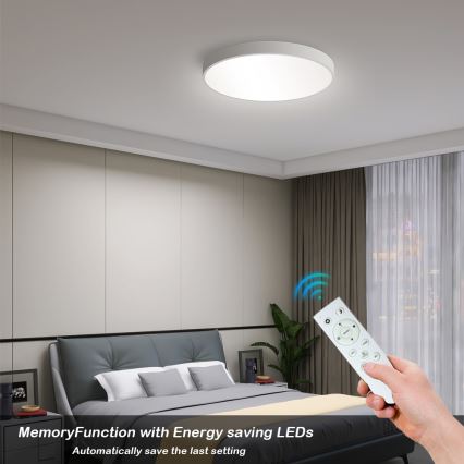 Immax NEO 07251L - Dimbare LED Plafondlamp NEO LITE SEMPLICI LED/36W/230V 3000-6000K Wi-Fi Tuya wit + afstandsbediening