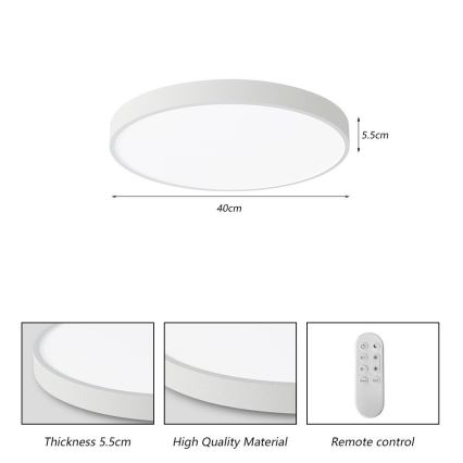 Immax NEO 07251L - Dimbare LED Plafondlamp NEO LITE SEMPLICI LED/36W/230V 3000-6000K Wi-Fi Tuya wit + afstandsbediening
