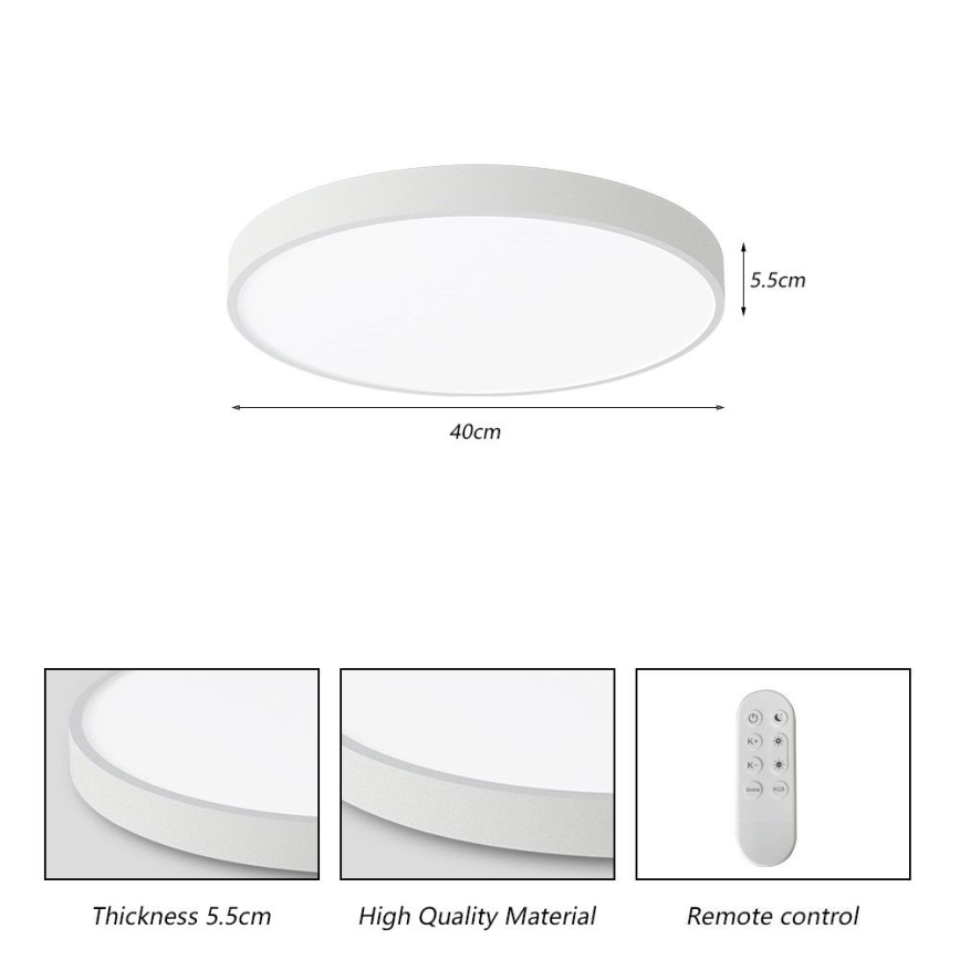 Immax NEO 07251L - Dimbare LED Plafondlamp NEO LITE SEMPLICI LED/36W/230V 3000-6000K Wi-Fi Tuya wit + afstandsbediening
