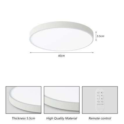Immax NEO 07251L - Plafonnier à intensité variable NEO LITE SEMPLICI LED/36W/230V 3000-6000K Wi-Fi Tuya blanc + télécommande