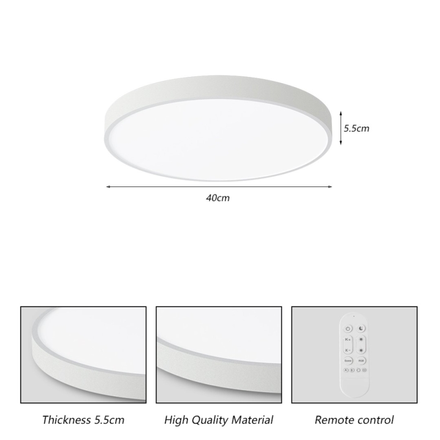 Immax NEO 07251L - Plafonnier à intensité variable NEO LITE SEMPLICI LED/36W/230V 3000-6000K Wi-Fi Tuya blanc + télécommande