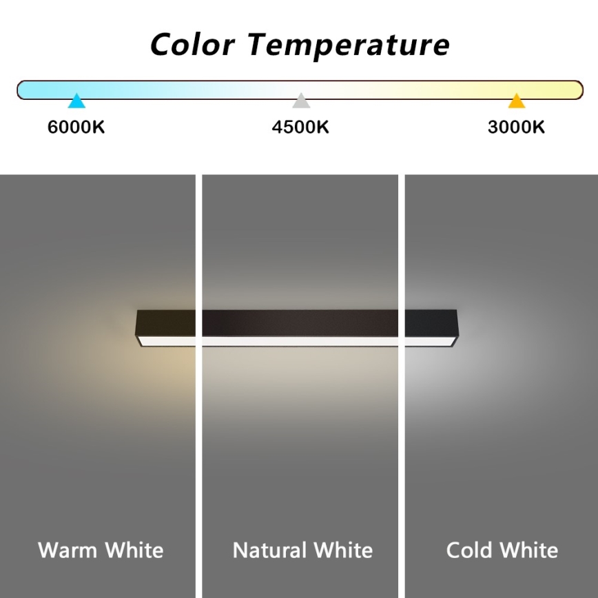 Immax NEO 07254L - LED dimbare plafondlamp NEO LITE LUNGO LED/20W/230V 3000-6000K Wi-Fi Tuya zwart + afstandsbediening
