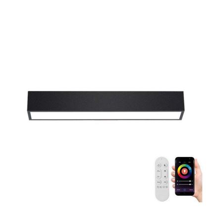 Immax NEO 07254L - Plafonnier à intensité variable NEO LITE LUNGO LED/20W/230V 3000-6000K Wi-Fi Tuya noir + Télécommande