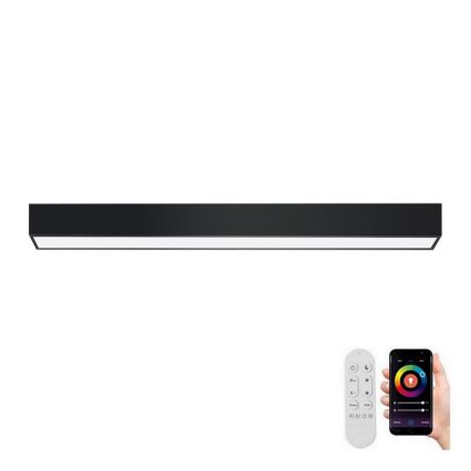 Immax NEO 07255L - Dimbare LED Plafondlamp NEO LITE LUNGO LED/20W/230V 3000-6000K Wi-Fi Tuya zwart + afstandsbediening