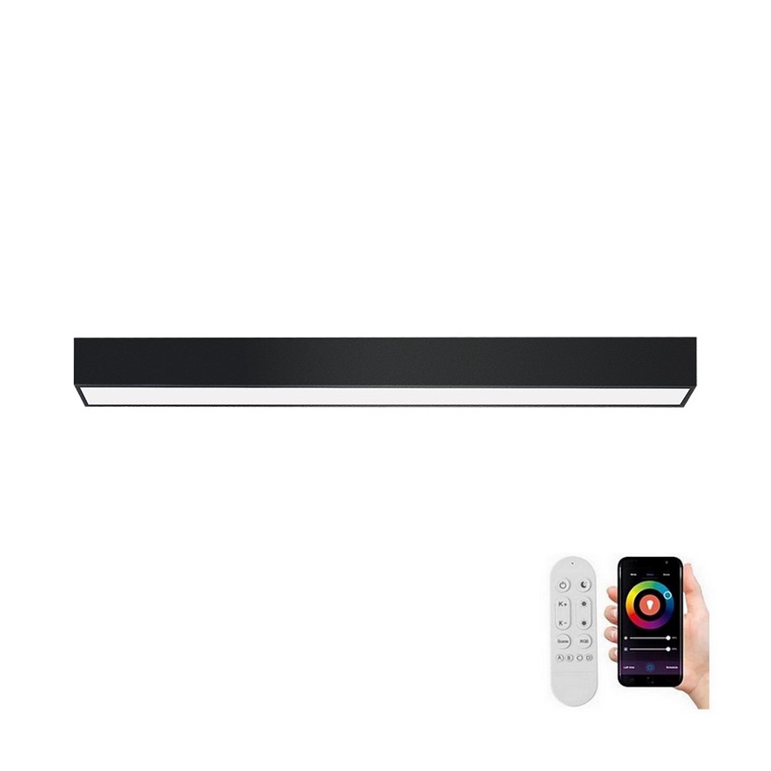 Immax NEO 07255L - Dimbare LED Plafondlamp NEO LITE LUNGO LED/20W/230V 3000-6000K Wi-Fi Tuya zwart + afstandsbediening
