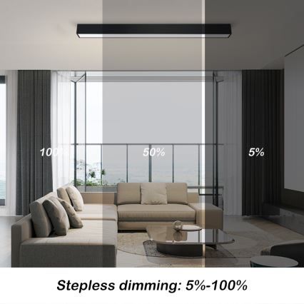 Immax NEO 07255L - Dimbare LED Plafondlamp NEO LITE LUNGO LED/20W/230V 3000-6000K Wi-Fi Tuya zwart + afstandsbediening