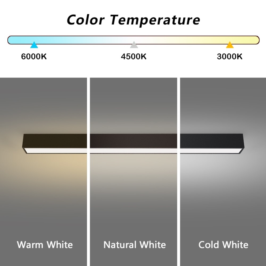 Immax NEO 07256L - Dimbare LED Plafondlamp NEO LITE LUNGO LED/38W/230V 3000-6000K Wi-Fi Tuya zwart + afstandsbediening
