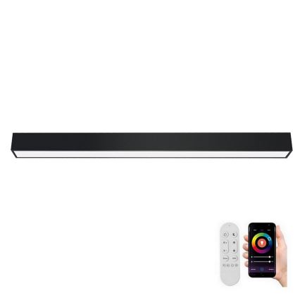 Immax NEO 07256L - Dimbare LED Plafondlamp NEO LITE LUNGO LED/38W/230V 3000-6000K Wi-Fi Tuya zwart + afstandsbediening