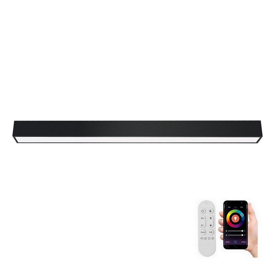 Immax NEO 07256L - Dimbare LED Plafondlamp NEO LITE LUNGO LED/38W/230V 3000-6000K Wi-Fi Tuya zwart + afstandsbediening