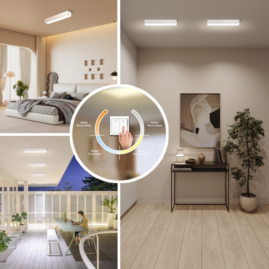 Immax NEO 07257L - LED dimbare plafondlamp NEO LITE LUNGO LED/20W/230V 3000-6000K Wi-Fi Tuya wit + afstandsbediening