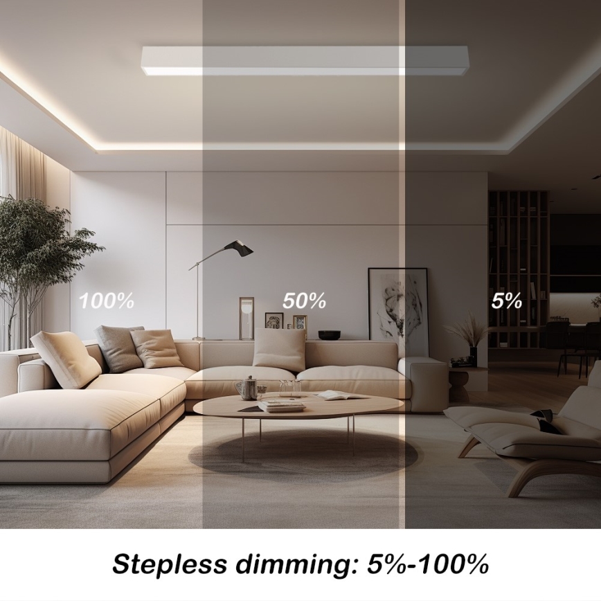 Immax NEO 07259L - LED dimbare plafondlamp NEO LITE LUNGO LED/38W/230V 3000-6000K Wi-Fi Tuya wit + afstandsbediening