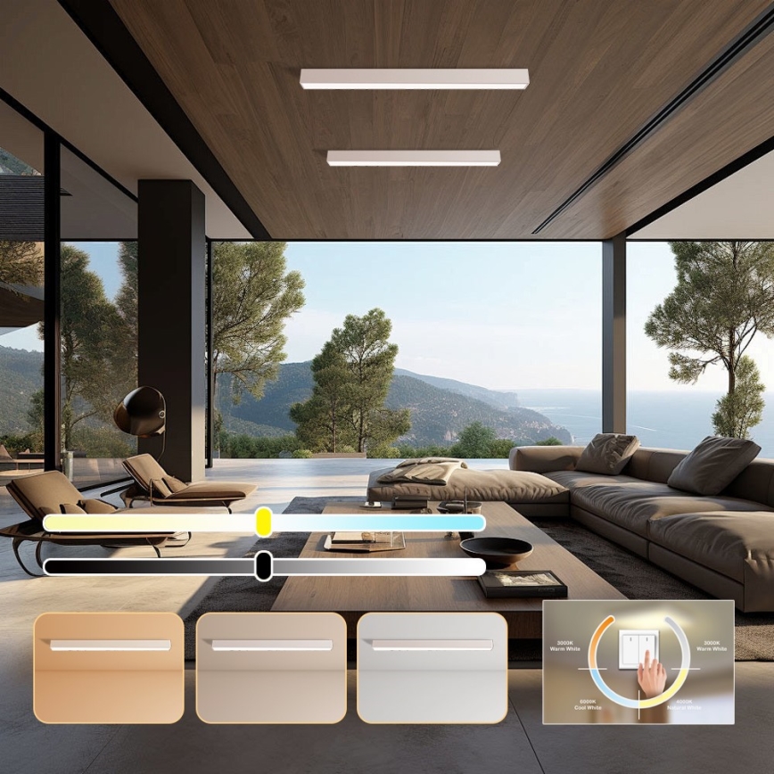 Immax NEO 07259L - LED dimbare plafondlamp NEO LITE LUNGO LED/38W/230V 3000-6000K Wi-Fi Tuya wit + afstandsbediening