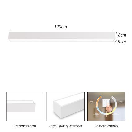 Immax NEO 07259L - LED dimbare plafondlamp NEO LITE LUNGO LED/38W/230V 3000-6000K Wi-Fi Tuya wit + afstandsbediening