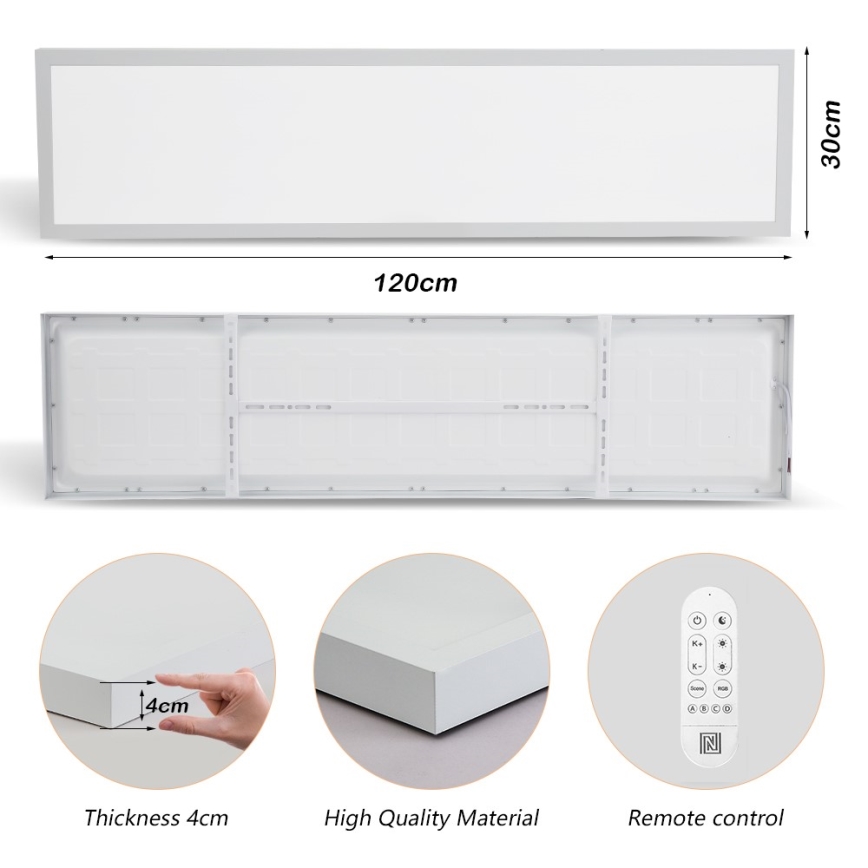 Immax NEO 07276L - Plafonnier à intensité variable salle de bain NEO LITE FRAME LED/50W/230V IP44 Wi-Fi Tuya + télécommande blanc