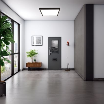 Immax NEO 07279L - LED Dimbare badkamer plafondverlichting NEO LITE FRAME LED/50W/230V IP44 Wi-Fi Tuya + afstandsbediening zwart