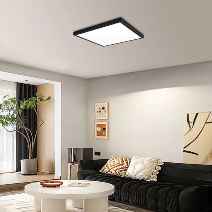 Immax NEO 07279L - LED Dimbare badkamer plafondverlichting NEO LITE FRAME LED/50W/230V IP44 Wi-Fi Tuya + afstandsbediening zwart
