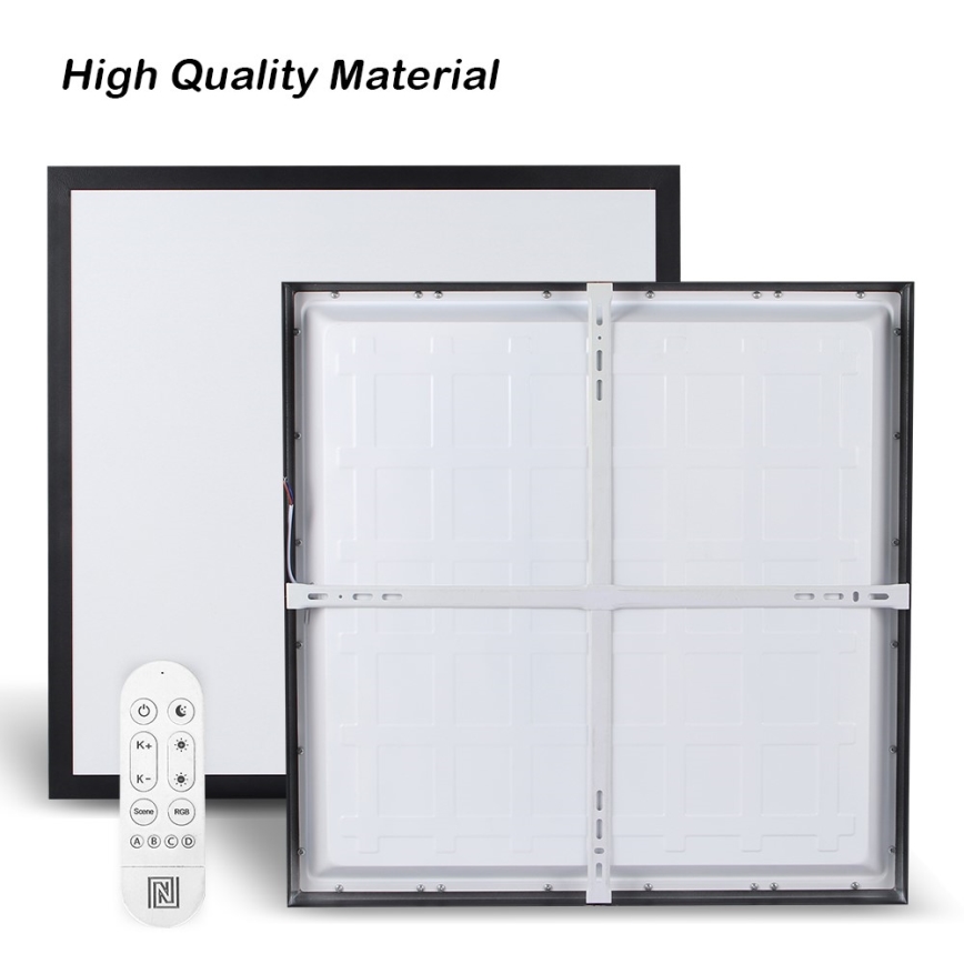 Immax NEO 07279L - LED Dimbare badkamer plafondverlichting NEO LITE FRAME LED/50W/230V IP44 Wi-Fi Tuya + afstandsbediening zwart