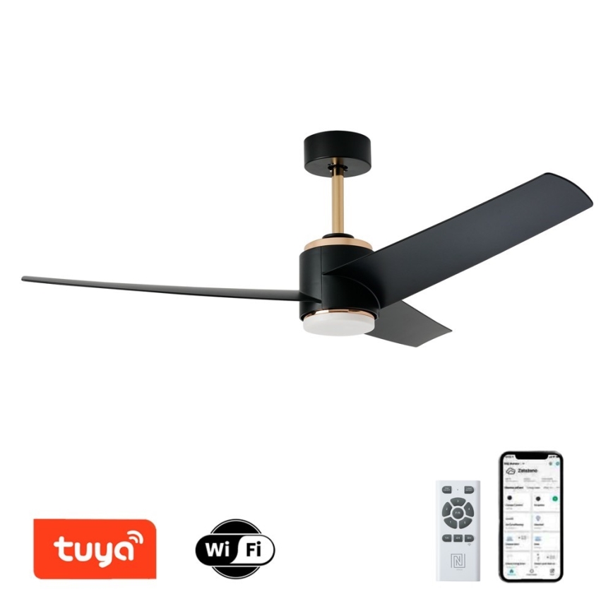 Immax NEO 07280L - LED dimbare plafondventilator BEAUTY LED/18W/230V Wi-Fi Tuya zwart + afstandsbediening