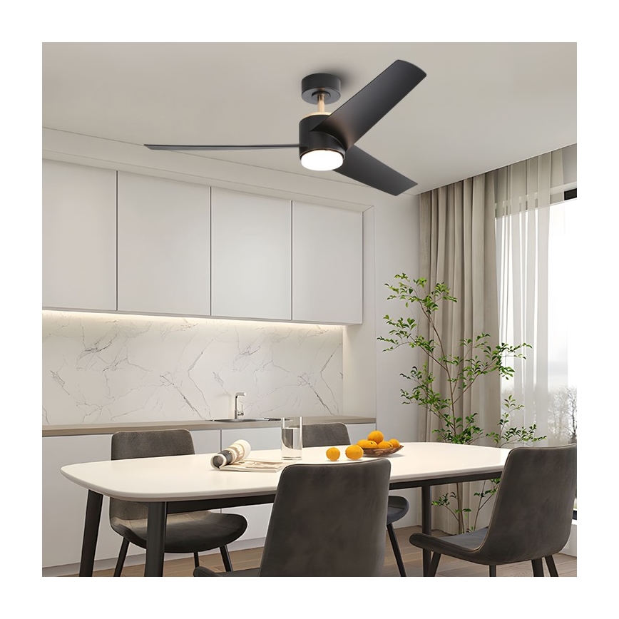 Immax NEO 07280L - LED-plafondventilator BEAUTY LED/18W/230V Wi-Fi Tuya zwart diameter 132 cm + afstandsbediening