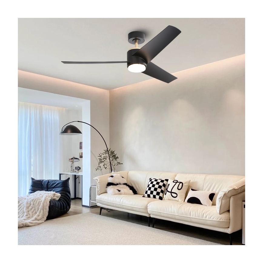 Immax NEO 07280L - LED-plafondventilator BEAUTY LED/18W/230V Wi-Fi Tuya zwart diameter 132 cm + afstandsbediening