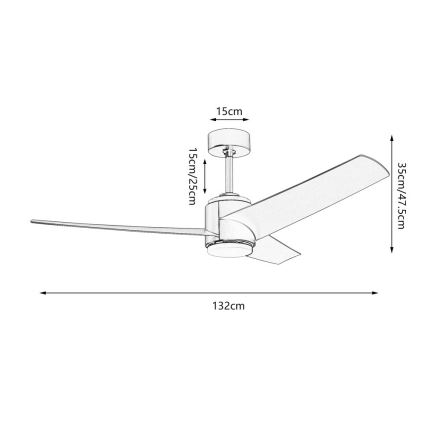 Immax NEO 07280L - LED-plafondventilator BEAUTY LED/18W/230V Wi-Fi Tuya zwart diameter 132 cm + afstandsbediening