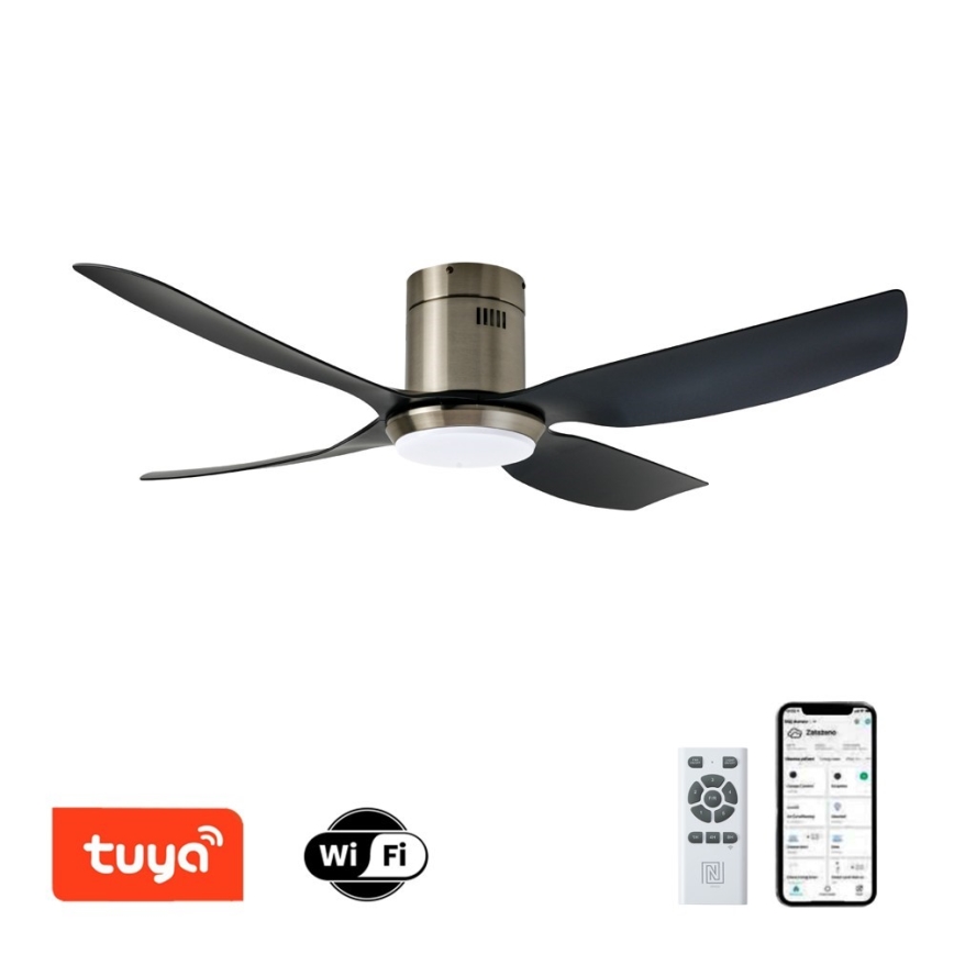 Immax NEO 07282L - Ventilateur de plafond LED+CCT dimmable PURE LED/24W/230V 3000/4000/6000K Wi-Fi Tuya Ø 132 cm + télécommande