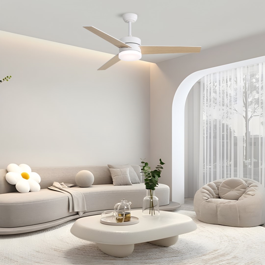 Immax NEO 07284L - Ventilateur de plafond dimmable LED+CCT à vitesse variable LED/24W/230V 3000/4000/6000K Wi-Fi Tuya + télécommande