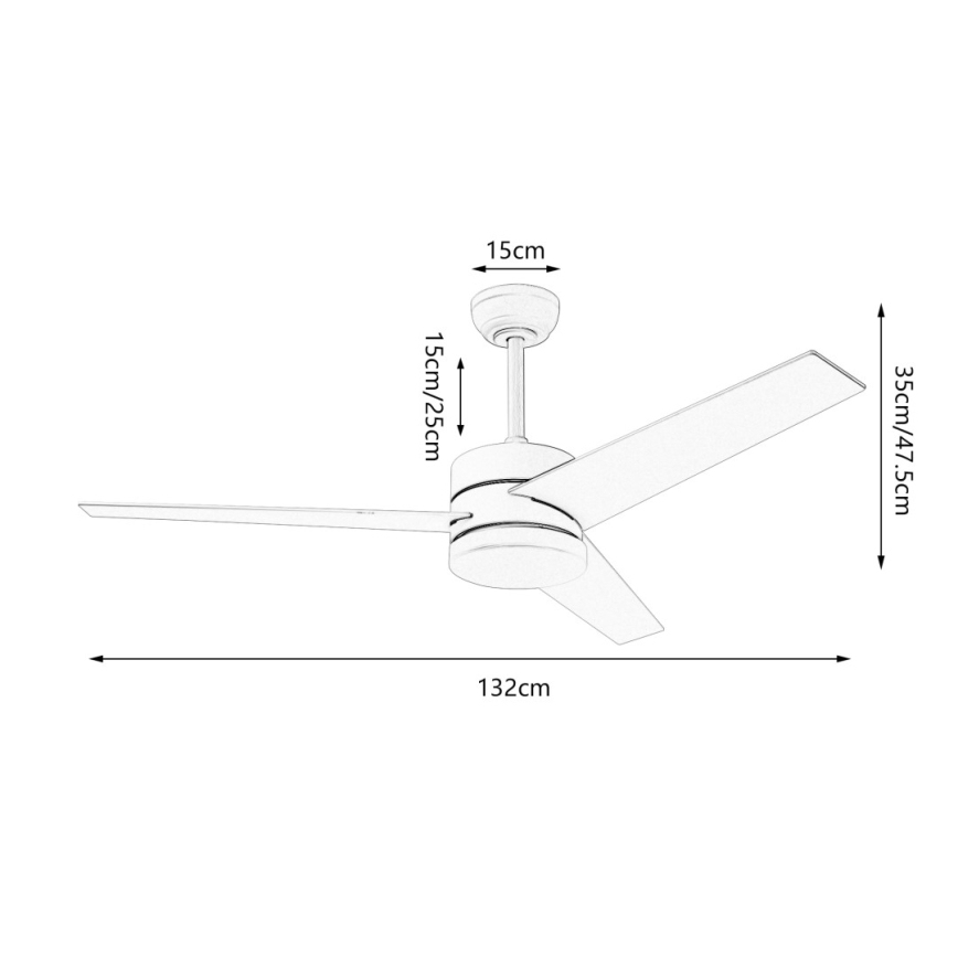 Immax NEO 07284L - LED+CCT Ventilateur de plafond dimmable VARIABLE LED/24W/230V 3000/4000/6000K Wi-Fi Tuya Ø 132 cm + télécommande