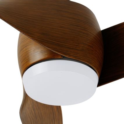 Immax NEO 07286L - Ventilateur de plafond LED WAVE LED/18W/230V Wi-Fi Tuya marron, diam. 132 cm + télécommande