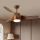 Immax NEO 07286L - Ventilateur de plafond LED WAVE LED/18W/230V Wi-Fi Tuya marron, diam. 132 cm + télécommande