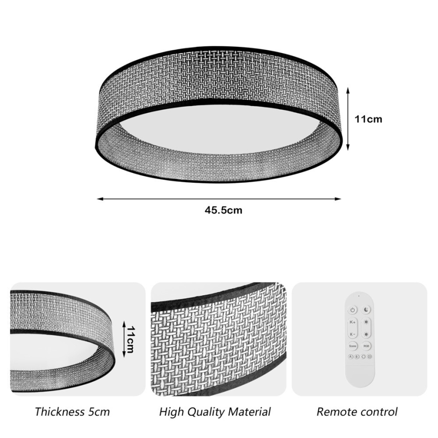 Immax NEO 07287L - LED+CCT Dimbare plafondlamp LONA LED/36W/230V 3000-6000K Wi-Fi Tuya Ø 45,5 cm + afstandsbediening