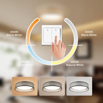 Immax NEO 07287L - Plafonnier LED+CCT dimmable LONA LED/36W/230V 3000-6000K Wi‑Fi Tuya Ø 45,5 cm + télécommande