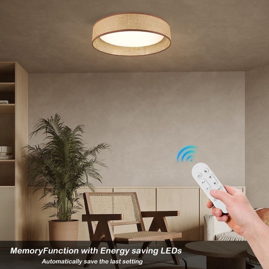 Immax NEO 07288L - Plafonnier LONA LED CCT dimmable 36W/230V 3000–6000K Wi‑Fi Tuya Ø 45,5 cm + télécommande