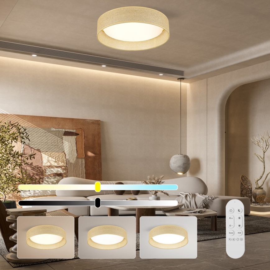 Immax NEO 07289L - LED+CCT Dimbare plafondlamp LONA LED/36W/230V 3000-6000K Wi-Fi Tuya Ø 45,5 cm + afstandsbediening