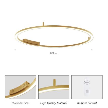 Immax NEO 07290-120G - Plafonnier LED+CCT dimmable FINO LED/55W/230V 2700-6500K Tuya Ø 120 cm + télécommande