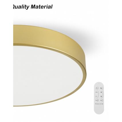 Immax NEO 07292L - Dimbare LED-plafondlamp NEO LITE SEMPLICI LED/36W/230V 3000–6000K Ø 40 cm Wi-Fi Tuya goudkleurig + afstandsbediening