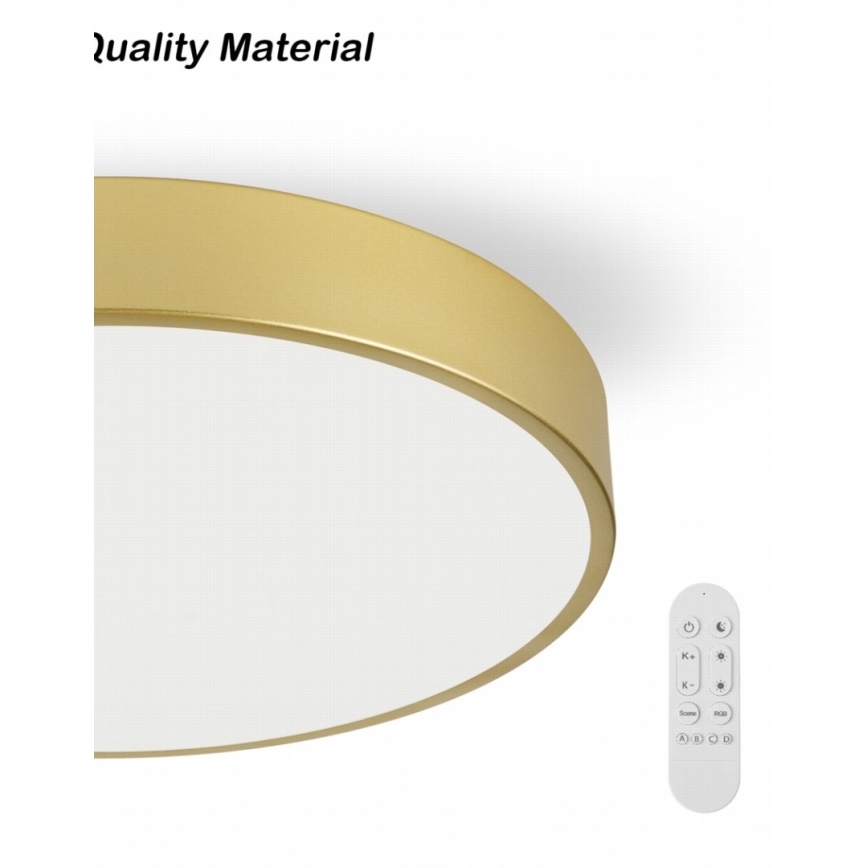 Immax NEO 07292L - Dimbare LED-plafondlamp NEO LITE SEMPLICI LED/36W/230V 3000–6000K Ø 40 cm Wi-Fi Tuya goudkleurig + afstandsbediening