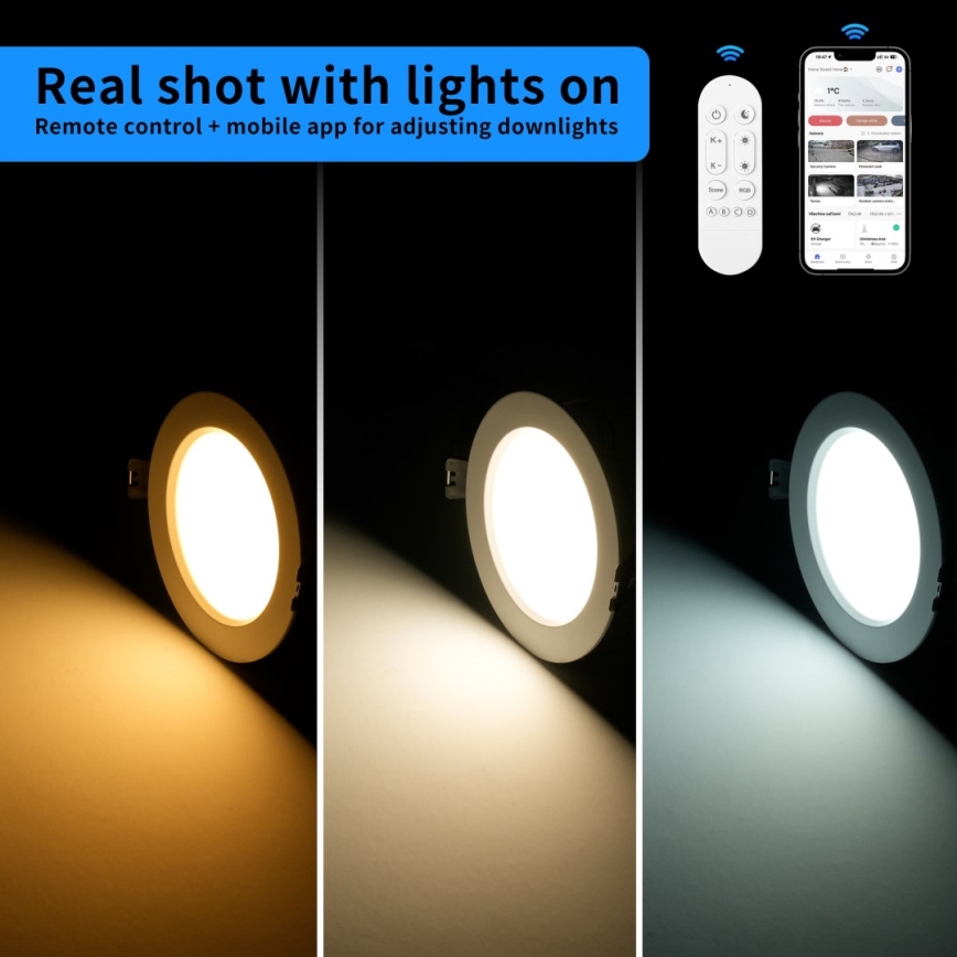 Immax NEO 07294L - Dimbare LED-inbouwspot DOWN LED/12W/230V Wi-Fi Tuya Ø 12 cm wit