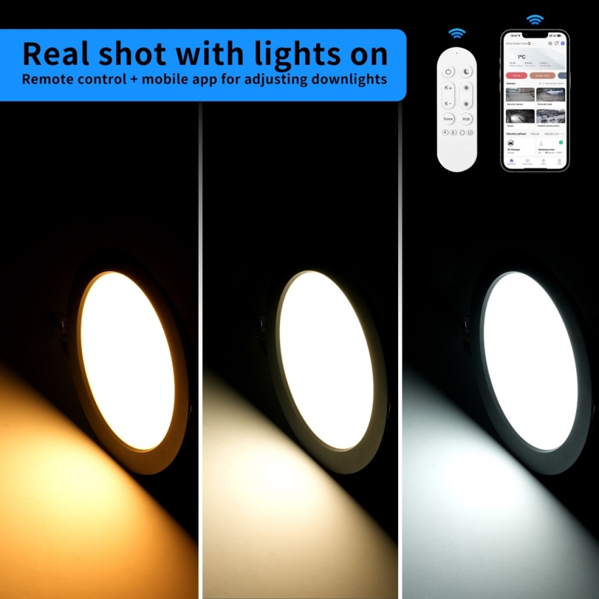 Immax NEO 07294L - LED Dimbare inbouwspot DOWN LED/36W/230V Wi-Fi Tuya Ø 23 cm wit