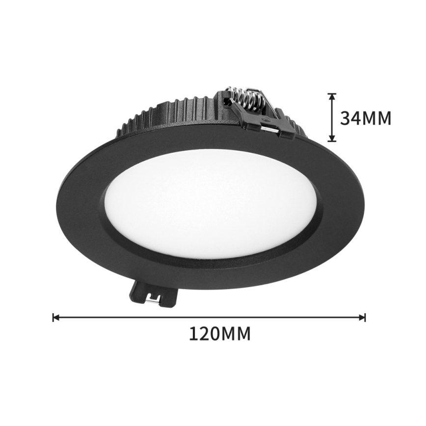 Immax NEO 07294L - LED dimbaar inbouw-downlight DOWN LED/12W/230V Wi‑Fi Ø 12 cm zwart