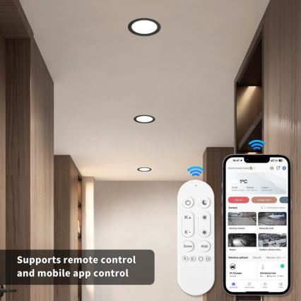 Immax NEO 07294L - Spot encastré LED dimmable DOWN LED/12W/230V Wi‑Fi Ø 12 cm noir