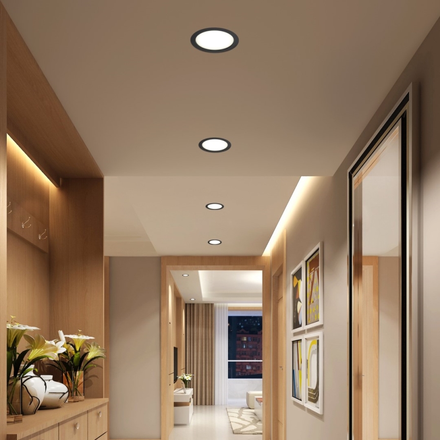 Immax NEO 07294L - Plafonnier encastré LED dimmable DOWN LED/36W/230V Wi-Fi Tuya Ø 23 cm noir