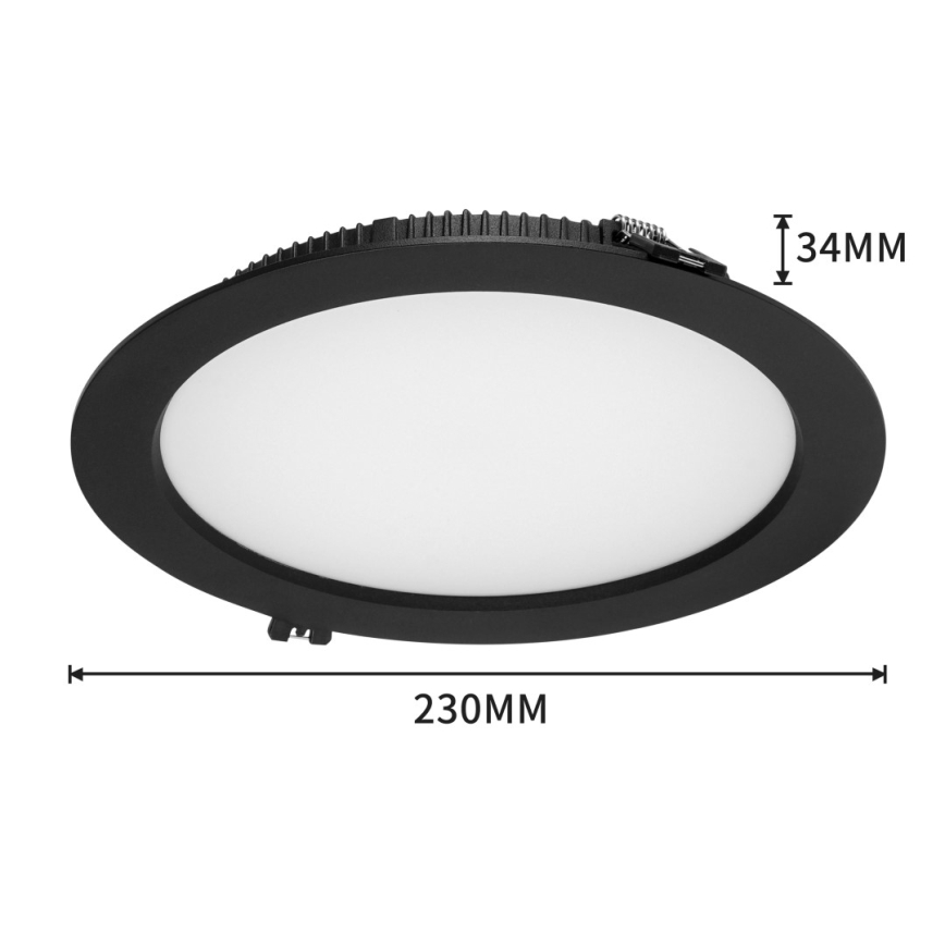 Immax NEO 07294L - Plafonnier encastré LED dimmable DOWN LED/36W/230V Wi-Fi Tuya Ø 23 cm noir