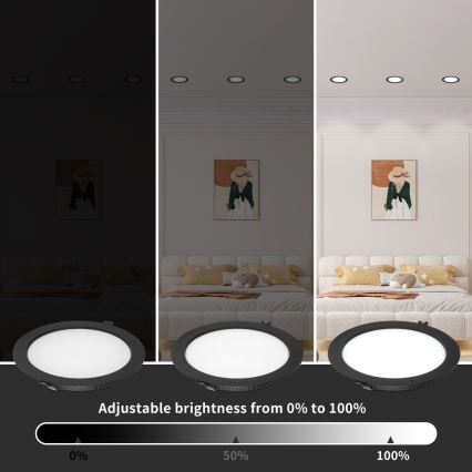 Immax NEO 07294L - Dimbare inbouw-downlight LED/36W/230V Wi-Fi Tuya Ø 23 cm, zwart