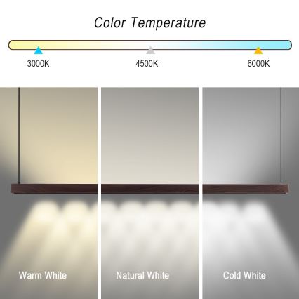 Immax NEO 07300L - Suspension LED dimmable sur câble MADEIRA LED/26W/230V Wi-Fi Tuya 122 cm, finition noyer + télécommande