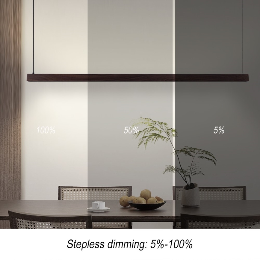 Immax NEO 07302L - LED-dimbare hanglamp aan kabel MADEIRA LED/44W/230V Wi-Fi Tuya 202 cm walnoot + afstandsbediening