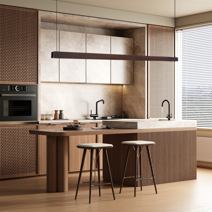 Immax NEO 07302L - LED-dimbare hanglamp aan kabel MADEIRA LED/44W/230V Wi-Fi Tuya 202 cm walnoot + afstandsbediening