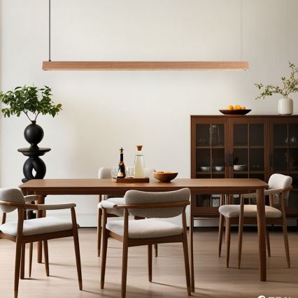 Immax NEO 07303L - Dimbare LED-hanglamp aan kabel MADEIRA LED/26W/230V Wi-Fi Tuya 122 cm eiken + afstandsbediening